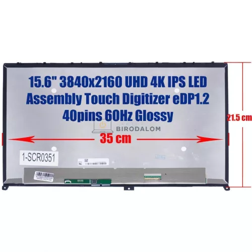 Lenovo IdeaPad Flex 5-15IIL05, Flex 5-15ITL05, Flex 5-15ALC05 15.6" 4K UHD IPS érintőképernyős laptop kijelző (40 pin - jobb)