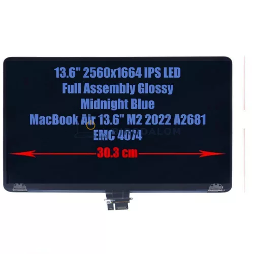 Apple MacBook Air 13.6 M2 2022 A2681 13.6" 2560x1664 IPS Full Assembly laptop kijelző, éjkék (40 pin
