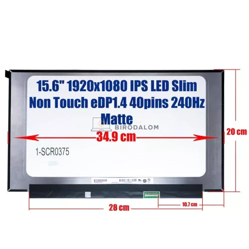 Lenovo Legion 5-15IMH05H, Legion 7-15IMH05, Legion 5P-15IMH05H 15.6" Full HD IPS laptop kijelző 240 Hz (40 pin - jobb)