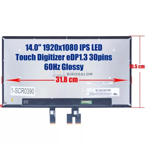 Asus ZenBook Flip 14 UX463F, UX463FA, UX463FAC, UX463FL, UX463FLC 14.0" Full HD IPS érintőképernyős laptop kijelző (NV140FHM-N63) (30 pin - jobb)