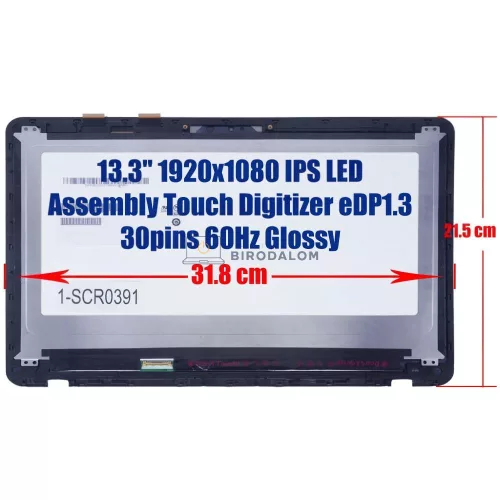 Asus Zenbook UX360U, UX360UAK, UX360UA, UX360UK, UX360UD 13.3" FHD IPS érintőképernyős laptop kijelző (30 pin - bal)