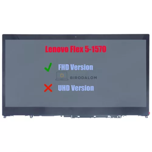 Lenovo Flex 5-1570 (81CA) 15.6" Full HD IPS érintőképernyős laptop kijelző (30 pin - jobb)