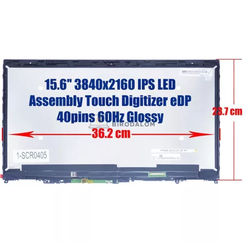Lenovo Flex 5-1570 (81CA) 15.6" UHD 4K IPS érintőképernyős laptop kijelző (40 pin - jobb)