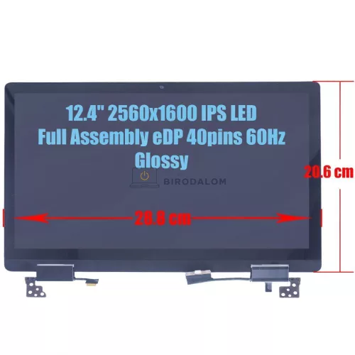 Samsung Galaxy Chromebook 2 360 XE520QEA gyári 12.4" WQXGA IPS laptop kijelző, 40 pin, jobb csatlakozó (A96-08322B)