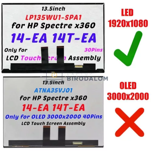 HP Spectre X360 14-EA, 14T-EA 13.5" Full HD IPS érintőképernyős laptop kijelző (30 pin - jobb)