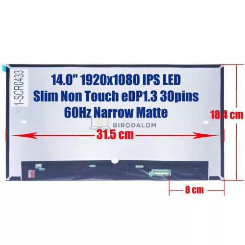 HP EliteBook 840 G7, 840 G8, 845 G7, 845 G8, ZBook Firefly 14 G7, G8 14.0" Full HD IPS Privacy laptop kijelző, 30 pin – jobb (X140NWFC R0, M36313-001)