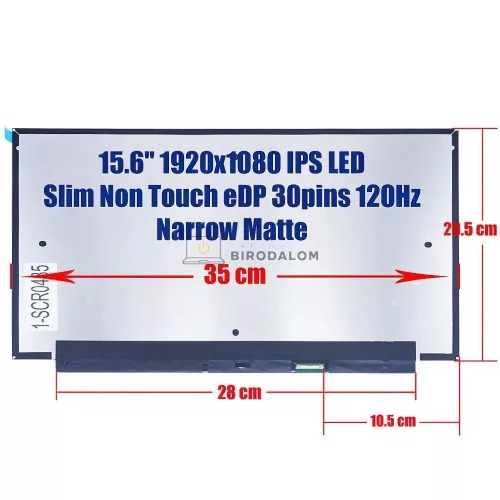 HP EliteBook 850 G6 / ZBook 15 G6 / ZBook Studio G5 / ProBook 455 G7 15.6" FHD IPS Privacy kijelző, matt (30 pin, jobb)