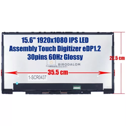 HP Pavilion x360 15-ER0000NU, 15-ER0000NV, 15-ER0001NA érintőképernyős laptop kijelző 15.6" FHD IPS (30 pin - jobb)