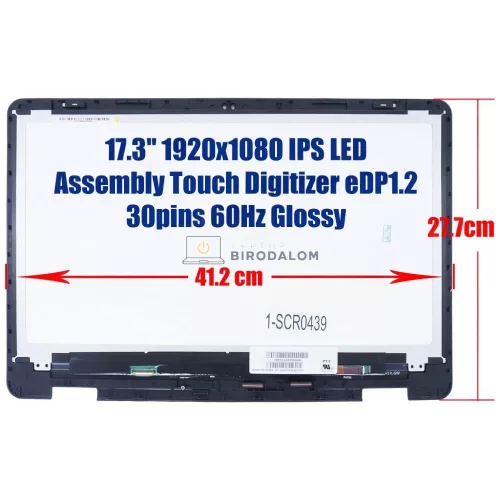 Dell Inspiron 17 7773, 7778, 7779 17.3" Full HD IPS érintőképernyős laptop kijelző (30 pin, bal)