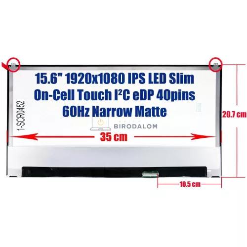 LG Gram 15Z980 15.6" Full HD IPS LED laptop kijelző, matt (40 pin - jobb)