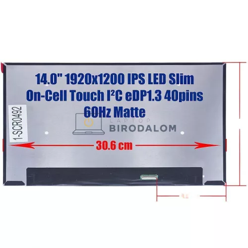 Gyári új 14.0" WUXGA (1920×1200) IPS érintős Slim-LED laptop kijelző (40 pin, jobb) – LP140WUA-SPB1