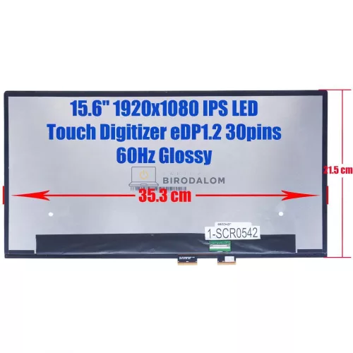 Asus ZenBook Flip 15 UX562FA, UX562FAC, Q506, Q507, Q526, Q536F 15.6" Full HD IPS érintőképernyős laptop kijelző (30 pin - jobb)