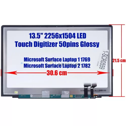 Microsoft Surface Laptop 1 (1769), Surface Laptop 2 (1782) 13.5" WQXGA+ IPS érintőképernyős laptop kijelző (50 pin)