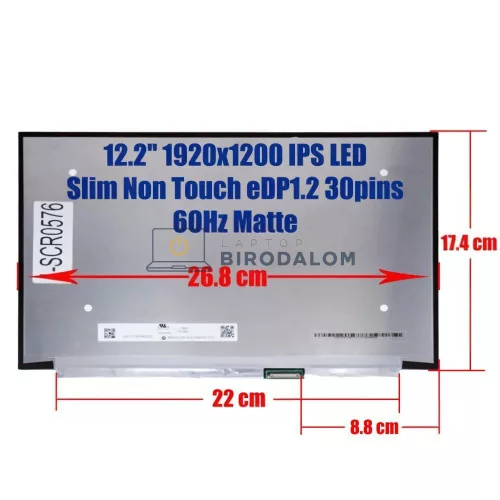 Lenovo 500W Yoga Gen 4 (82VR, 82VQ) 12.2" WUXGA IPS laptop kijelző (30 pin - bal)
