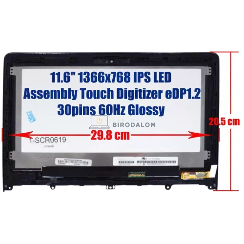 Lenovo Yoga 300-11IBR, Yoga 300-11IBY, Flex 3-1120 11.6" HD IPS érintőképernyős laptop kijelző (30 pin - jobb)