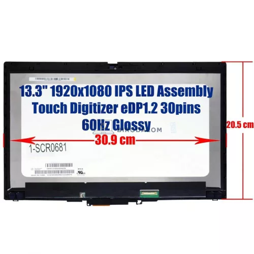 Lenovo ThinkPad X13 Yoga Gen 1 13.3" Full HD IPS érintőképernyős laptop kijelző (30 pin - jobb)