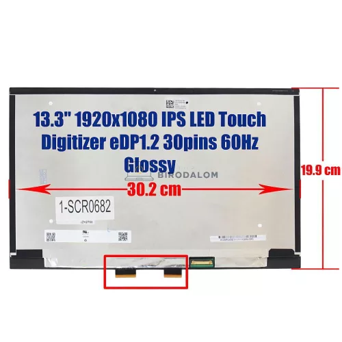 Asus ZenBook 13 UX325, UX325J, UX325E, UX325JA, UX325SA 13.3" Full HD IPS érintőképernyős laptop kijelző (30 pin - jobb)