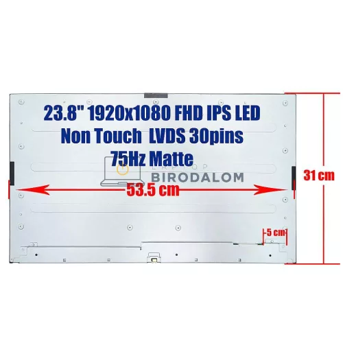 Gyári új 23.8" Full HD IPS LED matt kijelző panel All-in-One PC-hez, M238HAN03.1 / M238HAN02.1, LVDS 30 pin