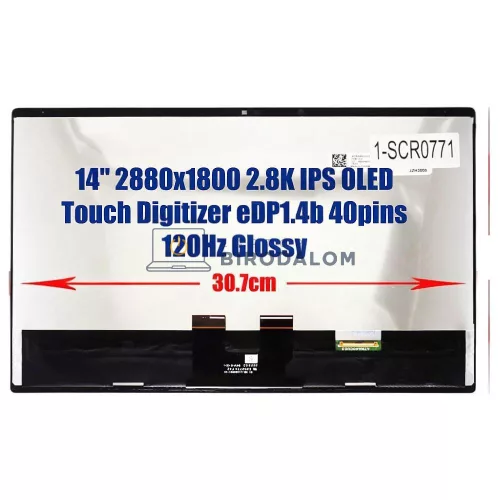 HP Spectre x360 14-EU, 14-EU0 14" 2880x1800 2.8K OLED érintőképernyős laptop kijelző, fényes (N70748