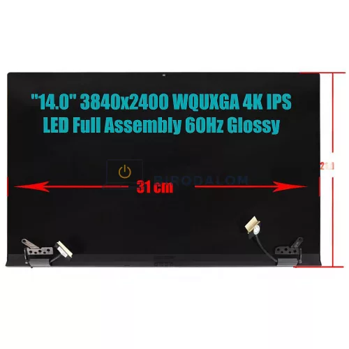 Asus Zenbook 14X OLED UX5401EA 14.0" 4K laptop kijelző teljes egységben, szürke (90NB0UQ1-RA0020, 30 pin, jobb)