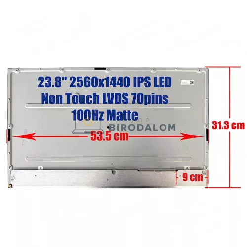 Gyári új, matt 23.8" QHD (2560x1440) IPS LED kijelző panel 100Hz All-in-One PC / monitor (LVDS 70 pin) (M238DAN01.8)