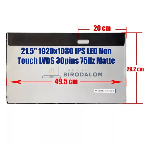 Gyári új, matt 21.5" Full HD (1920x1080) IPS LED kijelző panel All-in-One PC-hez LVDS 30 pin csatlakozóval (HM215WU1-500, HM215WU1)