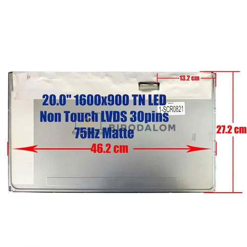 Lenovo ThinkCentre M72z / M92z / Edge 72z, HP Omni 120, HP 20-b sorozat 20.0" HD+ TN LED All-in-One PC kijelző panel, matt