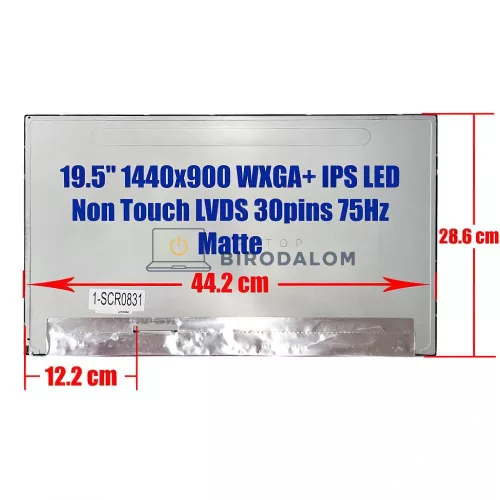 Gyári új, matt 19.5" IPS LED kijelző panel All-in-One PC-hez LVDS 30 pin csatlakozóval (LM195WX1-SLD1)