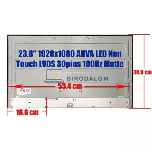 Gyári új, matt 23.8" Full HD (1920x1080) IPS AHVA LED kijelző panel 100Hz All-in-One PC / monitor (csatlakozó: LVDS 30 pin) (M238HAN05.1)