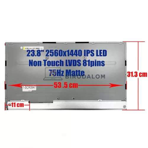 Lenovo ThinkCentre M90a Pro Gen 3 / Acer B247YUv VG240YU 23.8" QHD IPS LED All-in-One kijelző panel, matt