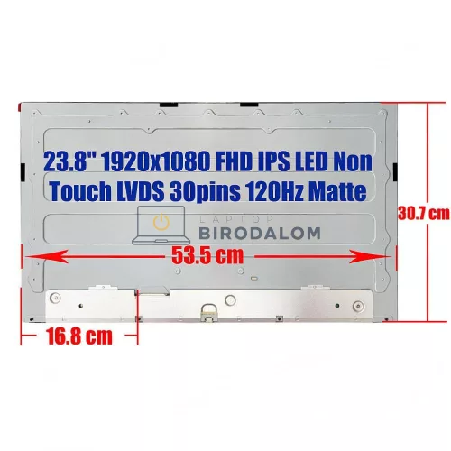 Gyári új, matt 23.8" Full HD (1920x1080) IPS LED kijelző panel 100Hz All-in-One PC / Monitor (csatlakozó: LVDS 30 pin) (MV238FHM-NX4)