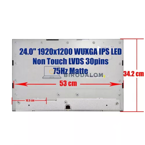 Gyári új, matt 24.0" WUXGA (1920x1200) IPS LED kijelző panel All-in-One PC / monitor, 75Hz, LVDS 30 pin – MV240WUM-N51