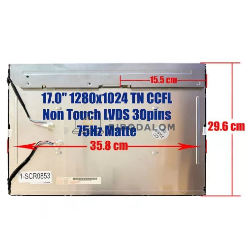 Gyári új, matt 17.0" IPS/TN CCFL kijelző panel All-in-One PC / asztali monitor (LVDS 30 pin, 1280x1024 SXGA, 75Hz) – M170EG01 sorozat