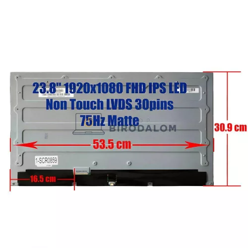 Gyári új, matt 23.8" Full HD (1920x1080) IPS LED kijelző panel 75Hz LVDS 30 pin – M238HCA-LDL, M238HCA