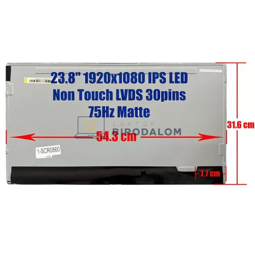 Dell OptiPlex 7440 AIO, 7450 AIO, Inspiron 24 3455 23,8" Full HD IPS LED kijelző panel csere (LVDS 30 pin)