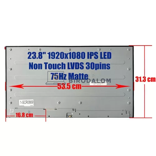 Gyári új, matt 23,8" Full HD IPS LED kijelző panel HP ProOne 400 G6, ZHAN 66 Pro G3 All-in-One PC-hez (LVDS 30 pin)