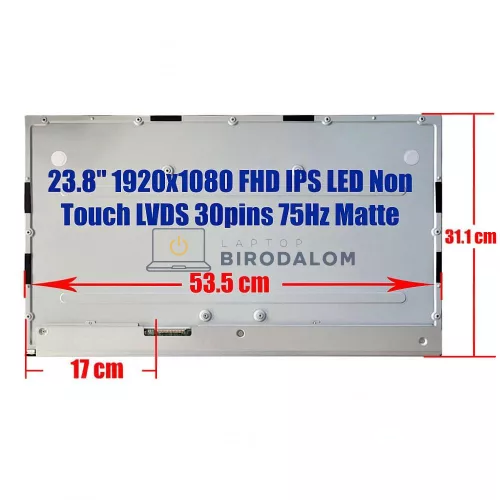 Dell Inspiron 24 3475 / 3477 / 3480 AIO 23.8" Full HD IPS LCD kijelző panel (00888W, LTM238HL01) LVDS 30 pin