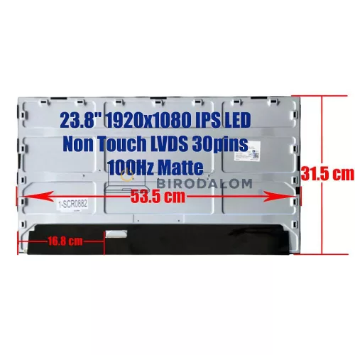 Gyári új, matt 23.8" Full HD (1920x1080) IPS LED kijelző panel 100Hz All-in-One PC / Monitor (LVDS 30 pin) (SG2381B04-2)