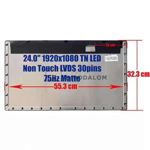 Asus VG245, VG245H, VG245HY, VG245HE 24.0" Full HD TN monitor kijelző panel (LVDS 30 pin)