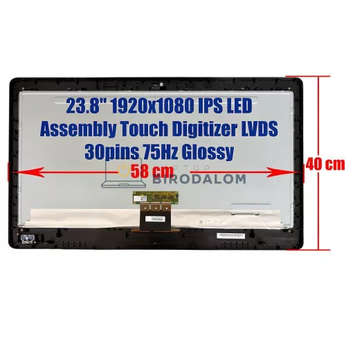 Acer CA24V-CT, CA24I-CT, Aspire C24 All-in-One 23.8" Full HD IPS érintőképernyős kijelző panel csere, fekete (LM238WF1-SLE1, LM238WF1-SLE3)
