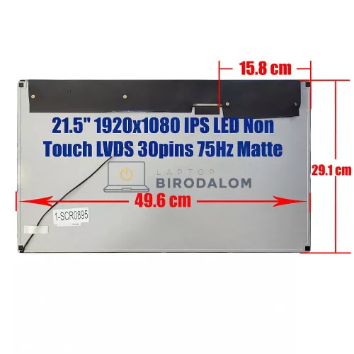Gyári új matt 21.5" Full HD IPS LED kijelző panel All-in-One PC-hez és monitorhoz, 1920x1080, LVDS 30 pin, 75Hz (M215HGE-P03)
