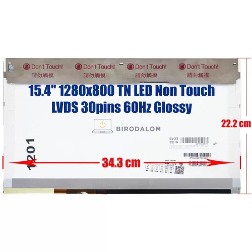 LG R51 / Lenovo ThinkPad T500 15.4" WXGA TN LED laptop kijelző (30 pin - jobb) (LP154WX7)