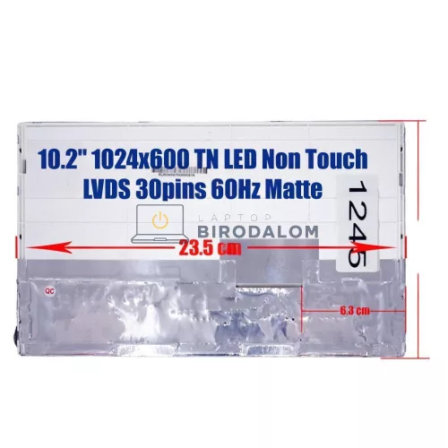 10,2" WSVGA (1024×600) TN LED laptop kijelző (30 pin - jobb)