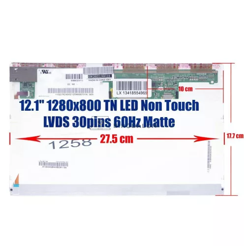 Lenovo ThinkPad X200, X200s, X201 12.1" WXGA TN laptop kijelző, 30 pin jobb csatlakozó