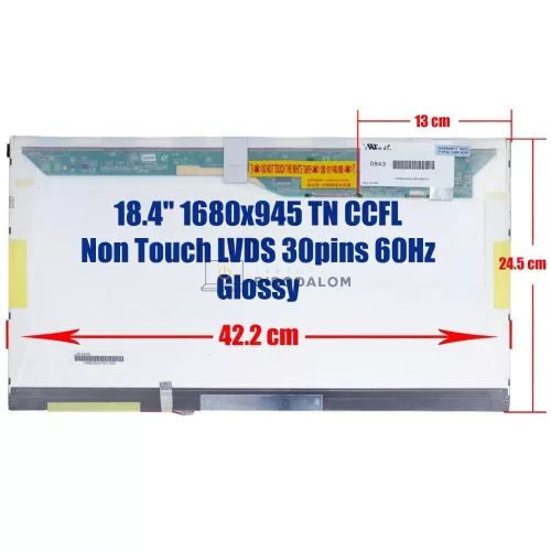 Fujitsu Amilo, Sony VAIO 18.4" HD+ WSXGA CCFL laptop kijelző (30 pin - jobb)