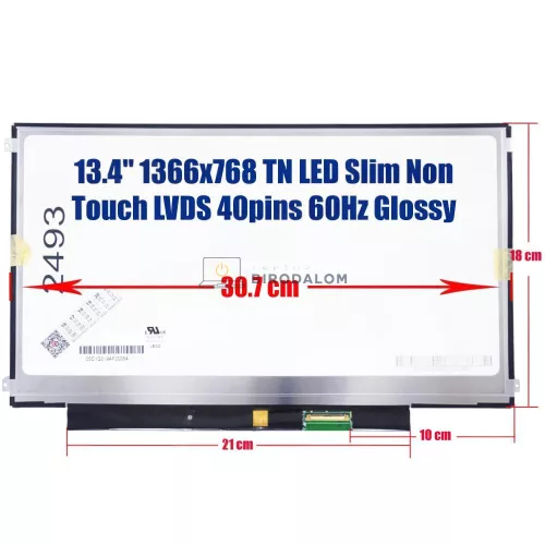 MSI X320 13.4" HD LED laptop kijelző (LTN134AT01, N134B6-L04) (40 pin, jobb)