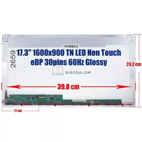 Acer Aspire E5-731, E5-774G, ES1-711G, E5-771, V3-731 17.3" HD+ TN laptop kijelző, 30 pin bal