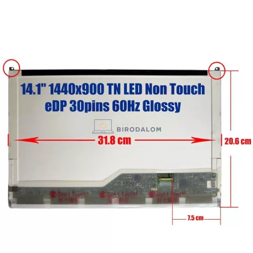 Dell Latitude E6410 14.1" WXGA+ TN LED laptop kijelző (30 pin, jobb)