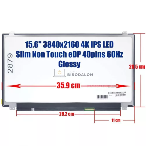 ASUS N501JW, ROG G501JW, Acer V15 Nitro, Lenovo Y50-70, Dell Inspiron 15 7000, Toshiba P50T 15.6" 4K UHD IPS laptop kijelző (40 pin - jobb)