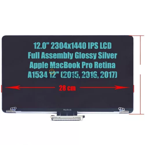 Apple MacBook A1534 12" Retina laptop kijelző csere (LSN120DL01-A, 661-02248/02241/02266), arany/ezü